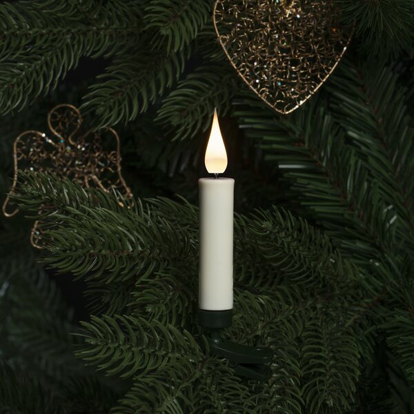 Konstsmide Christmas Lumânări LED brad de Crăciun alb, 3D, 12x, reglabil, Alb, Plastic