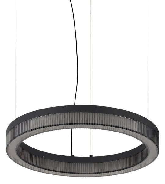 IDEAL LUX Lampă suspendată LED Crown, Ø 40 cm, negru, metal, Negru, Camera de zi / sufragerie, Metal, Modern
