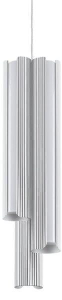 IDEAL LUX Lampă suspendată LED Dorica, albă, Ø 9 cm, metal, cu 3 becuri, reglabil, Alb, Camera de zi / sufragerie, Aluminiu, Modern