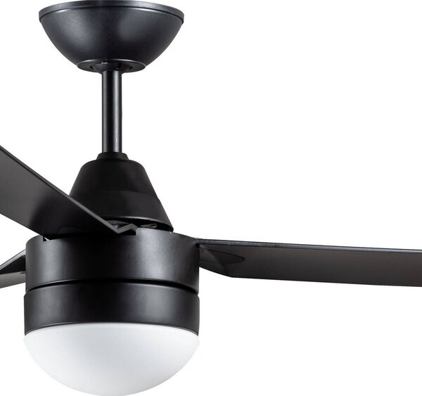 Beacon Lighting Ventilator de tavan cu lumină Megara negru 122cm silențios, Negru, Camera de zi / sufragerie, Plastic, Modern