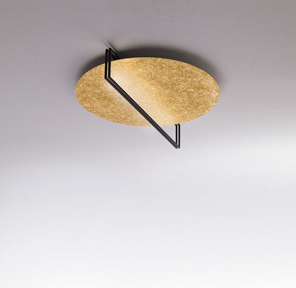 ICONE Essenza plafonieră 927 Ø47cm auriu/negru Ø47cm, reglabil, Auriu / Alamă, Camera de zi / sufragerie, Metal, Design, Perete rotund
