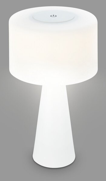 Briloner Lampă de masă LED Halo, alimentată cu baterii, alb, reglabil, Alb, Metal, Modern