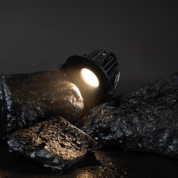 The Light Group SLC OnePro LED încastrat în jos negru 3.000 K, reglabil, Negru, Camera de zi / sufragerie, Metal, Plafon încastrat