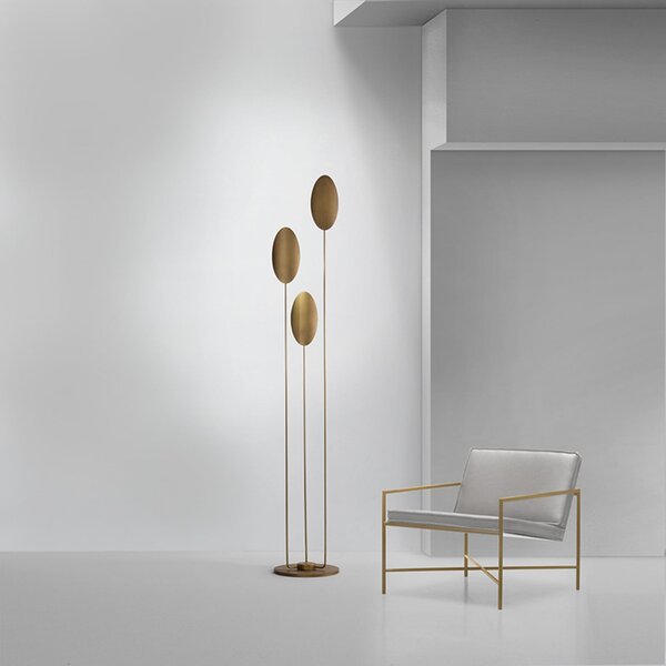ICONE Masai lampadar LED 927 3 becuri bronz, reglabil, Bronz / Alamă Veche, Camera de zi / sufragerie, Metal, Design