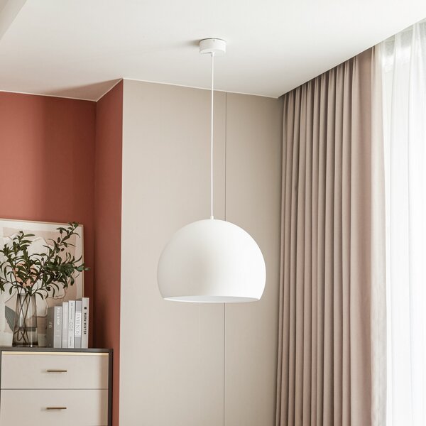 Lucande Suspensie cu LED Lythara, alb, Ø 50 cm, aluminiu, Alb, Camera de zi / sufragerie, Aluminiu, Modern