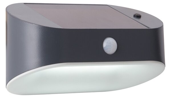Searchlight Aplică de perete LED solar 67421BK-PIR, senzor mișcare, Negru, Plastic