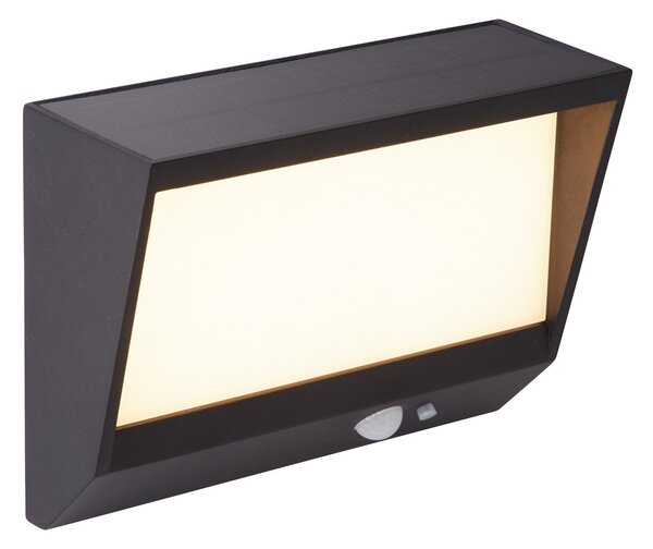 Searchlight Lampă de perete solară LED pentru exterior 67418BK, Negru, Metal, Lumini solare