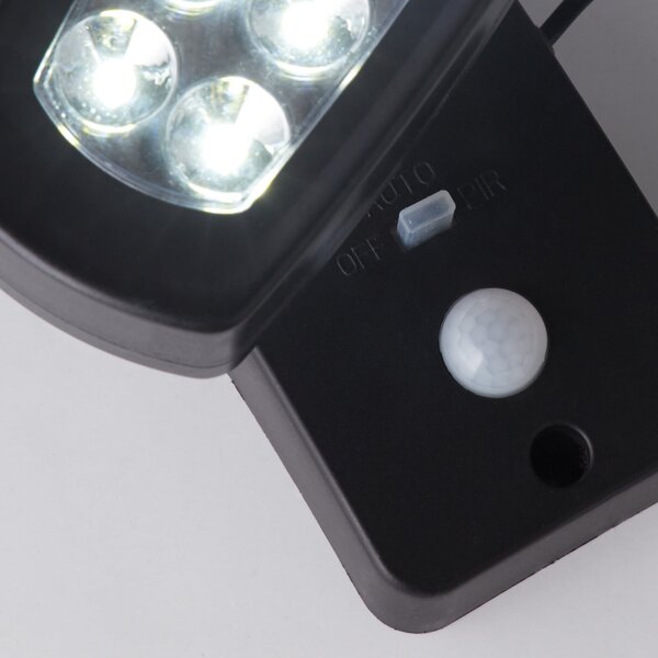 Searchlight Lampă solară LED pentru perete 67423BK-PIR, senzor de mișcare, Negru, Plastic, Lumini solare