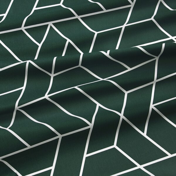 Goldea lenjerie de pat 100% bumbac - mozaic pe fond verde închis 160 x 200 și 2buc 50 x 70 cm