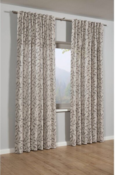 Draperie gri-bej din amestec de in 140x245 cm List – Sehlbach