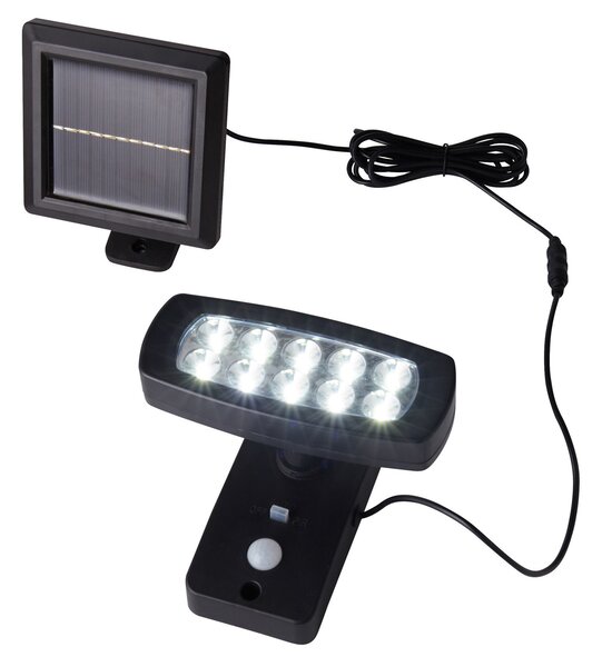 Searchlight Lampă solară LED pentru perete 67423BK-PIR, senzor de mișcare, Negru, Plastic, Lumini solare