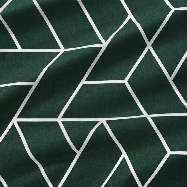 Goldea lenjerie de pat 100% bumbac - mozaic pe fond verde închis 160 x 200 și 2buc 50 x 70 cm