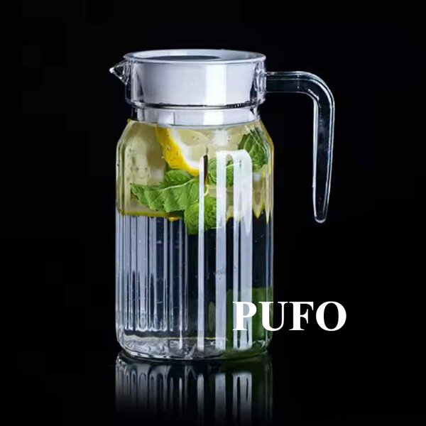 Carafa eleganta Pufo Simply din sticla pentru apa, limonada, suc, sos, 0.5 L, transparent
