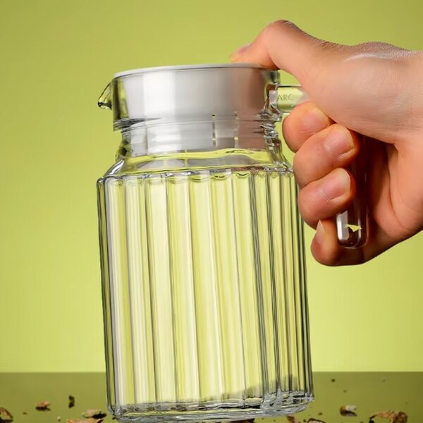 Carafa eleganta Pufo Simply din sticla pentru apa, limonada, suc, sos, 0.5 L, transparent