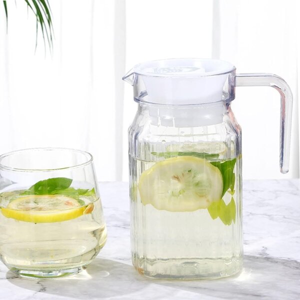 Carafa eleganta Pufo Simply din sticla pentru apa, limonada, suc, sos, 0.5 L, transparent