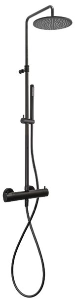 Kronenbach Lima 2.0 Black set de duș perete cu termostat cu duș de ploaie negru 100.2822SM