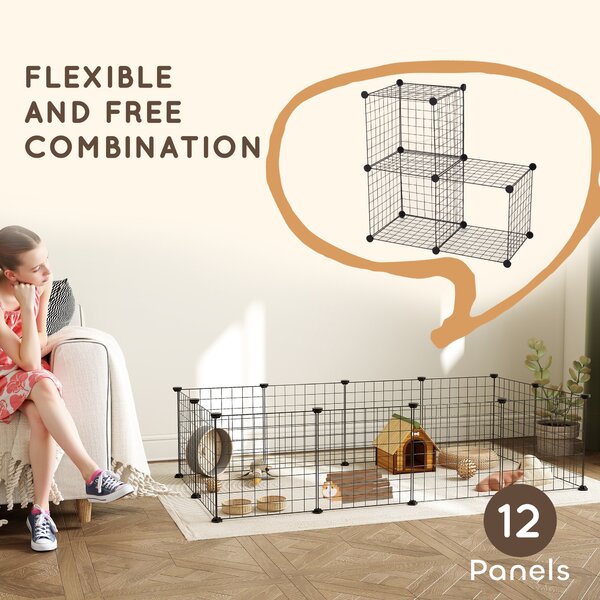 PawHut, tarc modular pentru animale, 35x35cm, negru | Aosom Romania