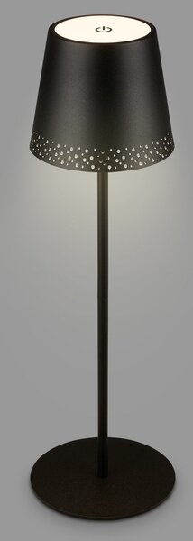 Briloner Kiki LED lampă de masă reîncărcabilă, negru, IP44, 3,000K, reglabil, Negru, Metal, Modern