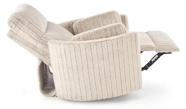 Fotoliu recliner PEGAS, stofa bej, 110x100/170x108/81 cm