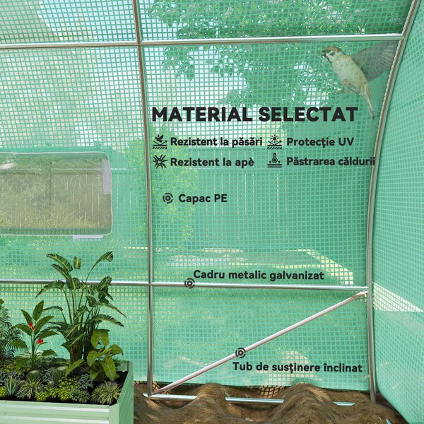 Outsunny Sera de Gradina sera Tunel sera pentru Cultivare Plantelor, legumelor, fructelor din PE | Aosom Romania