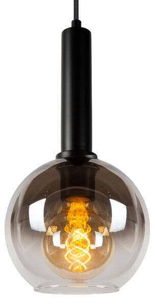 Lucide Marius lampă suspendată, negru, 1 bec, reglabil, Negru, Camera de zi / sufragerie, Sticlă, Modern