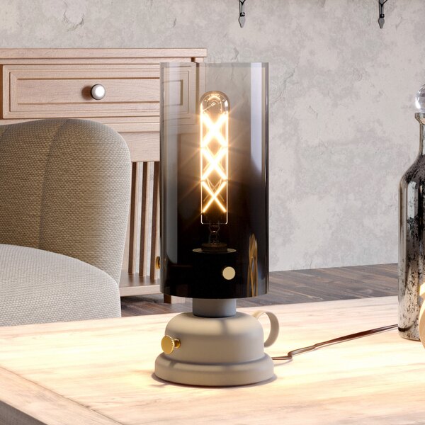 EGLO Gargrave lampă de masă design cu ulei, Gri, Camera de zi / sufragerie, Sticlă