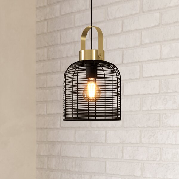 EGLO Roundham lampă suspendată, diametru 22 cm, reglabil, Negru, Camera de zi / sufragerie, Metal