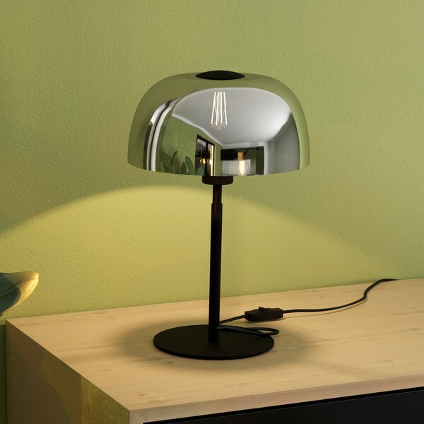 EGLO Solo 2 lampă de masă, negru transparent/negru, Negru, Camera de zi / sufragerie, Metal, Modern