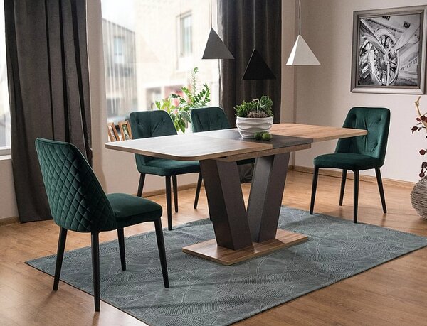 Masă de sufragerie extensibilă 136-176 cm Panteo (stejar wotan + hnedá) (pentru 4 până la 6 persoane). Promo -6%. 1050728