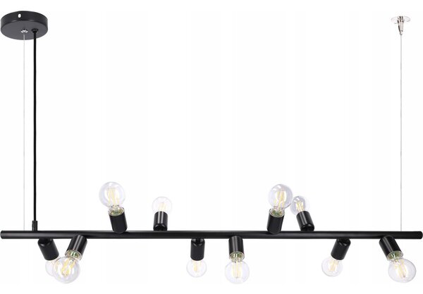 Candelabru pe cablu 10xE27/20W/230V negru