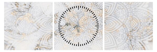 Tablou - Mandale albe (cu ceas) (90x30 cm)