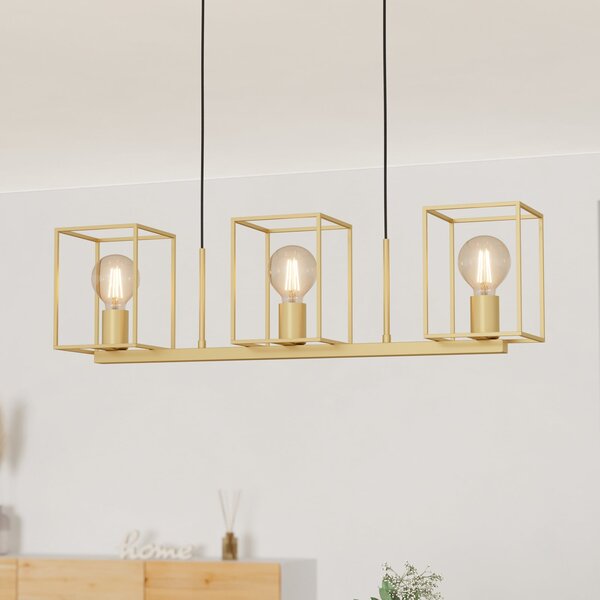 EGLO Cumiole lampă suspendată, 3 becuri, reglabil, Auriu / Alamă, Camera de zi / sufragerie, Metal