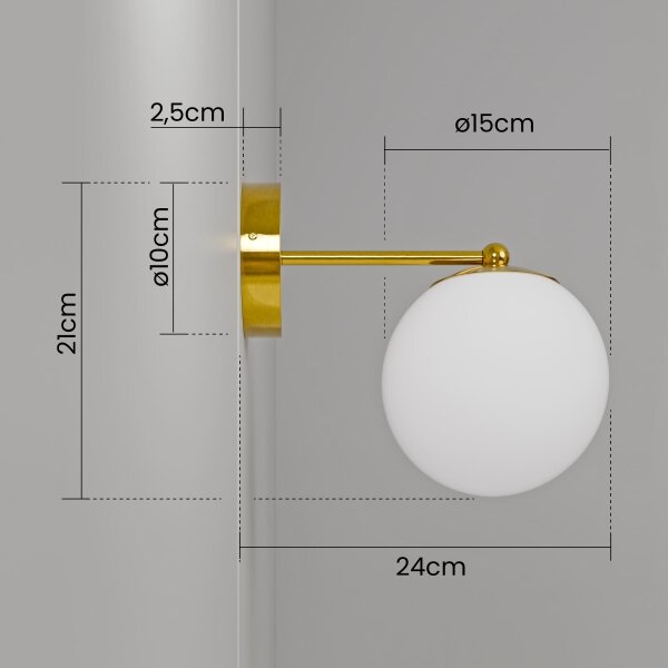 Aplică de perete 1xG9/40W/230V auriu/alb