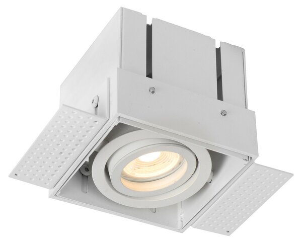Lucide Trimless spot încastrat, 1 bec, alb, reglabil, Alb, Camera de zi / sufragerie, Metal, Plafon încastrat