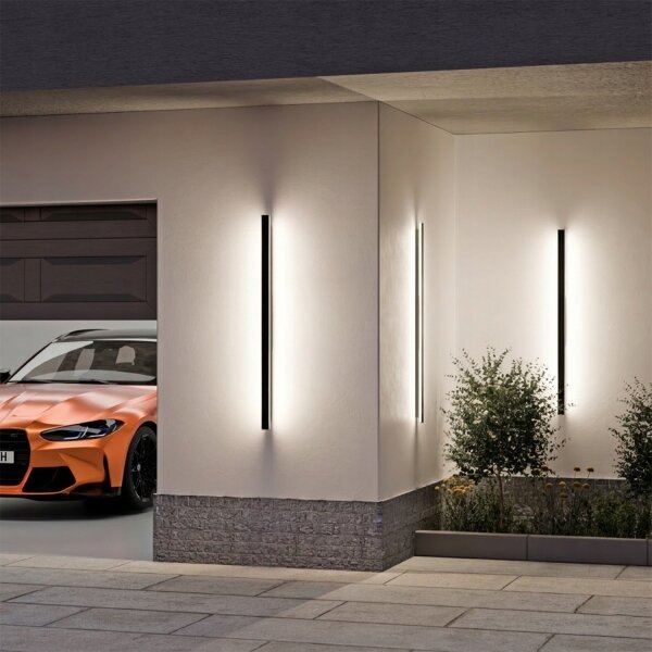 Aplică de perete pentru exterior LED/30W/230V 100 cm IP65 neagră