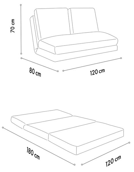 Canapea extensibila 2 locuri moderna,Taida,180X120 cm – stofa gri