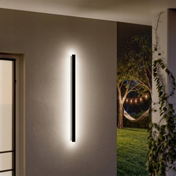 Aplică de perete pentru exterior LED/30W/230V 100 cm IP65 neagră