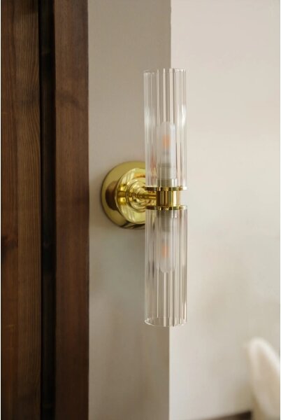Markslöjd 109236 - Lampă de perete pentru baie RIMINI 2xG9/20W/230V IP44 alamă