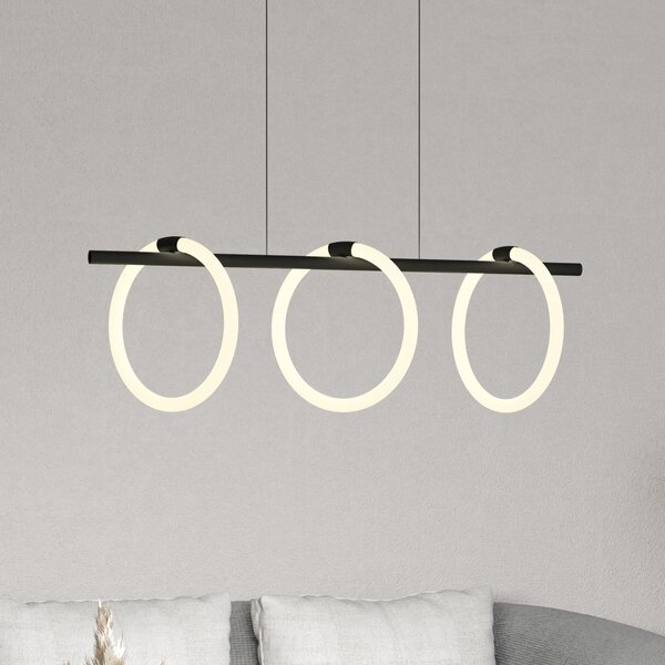 EGLO Caranacoa lampă suspendată LED, 3 becuri, Negru, Camera de zi / sufragerie, Metal, Modern
