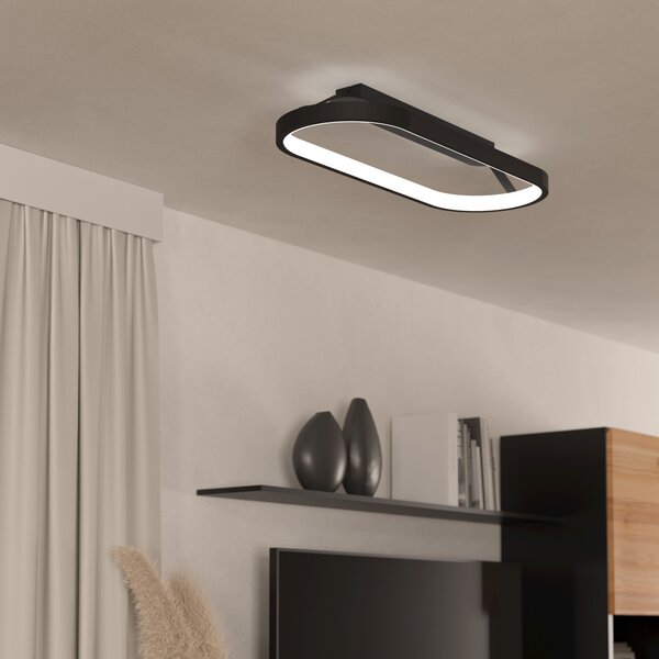 EGLO Codriales plafonieră LED pe negru, reglabil, Negru, Camera de zi / sufragerie, Metal, Modern