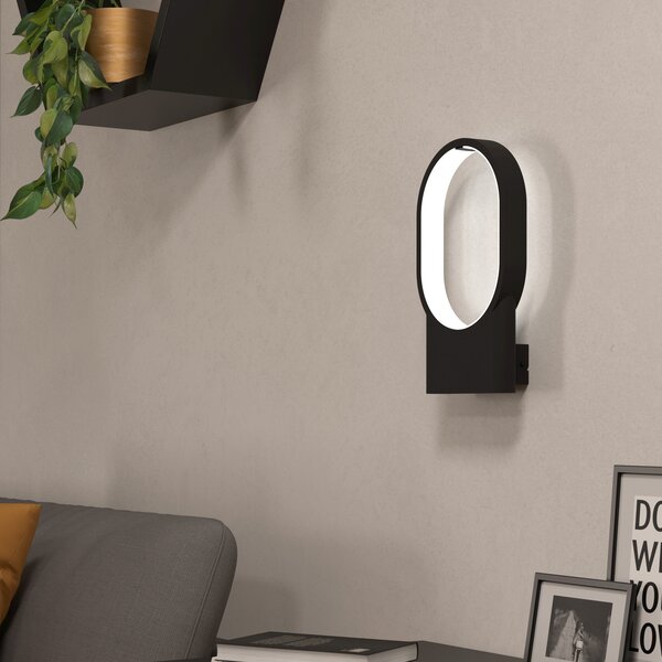 EGLO Codriales aplică LED pe negru, Negru, Camera de zi / sufragerie, Metal, Modern