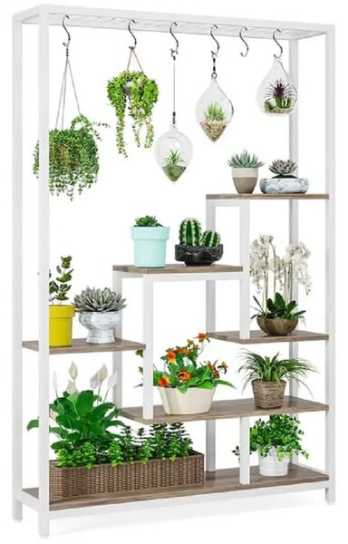 Biblioteca Endulus din metal culoare alb 180x 100x32 cm