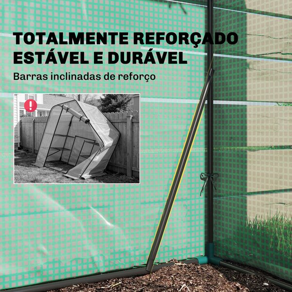 Outsunny Seră de Grădină 143 x 73 x 195 cm cu Rafturi cu 2 Etaje, Verde | Aosom Romania