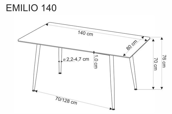 Masă de sufragerie Emilo 140 (marmură albă + negru) (pentru 6 persoane). 1092388