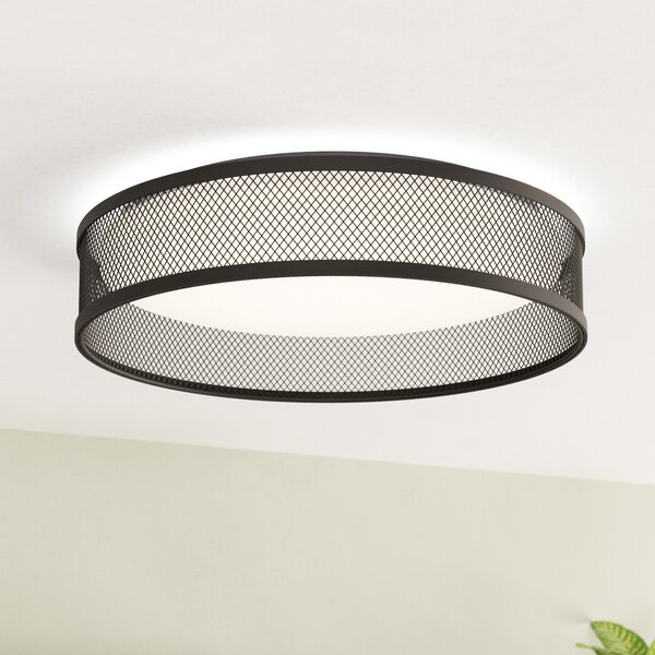 EGLO Luppineria plafonieră LED plasă de oțel, negru, Negru, Camera de zi / sufragerie, Metal, Modern