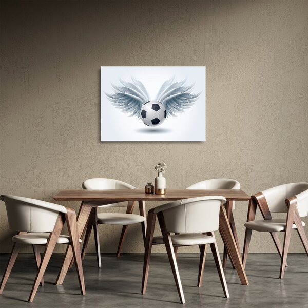 Tablou pe sticlă - Balon cu aripi (70x50 cm)