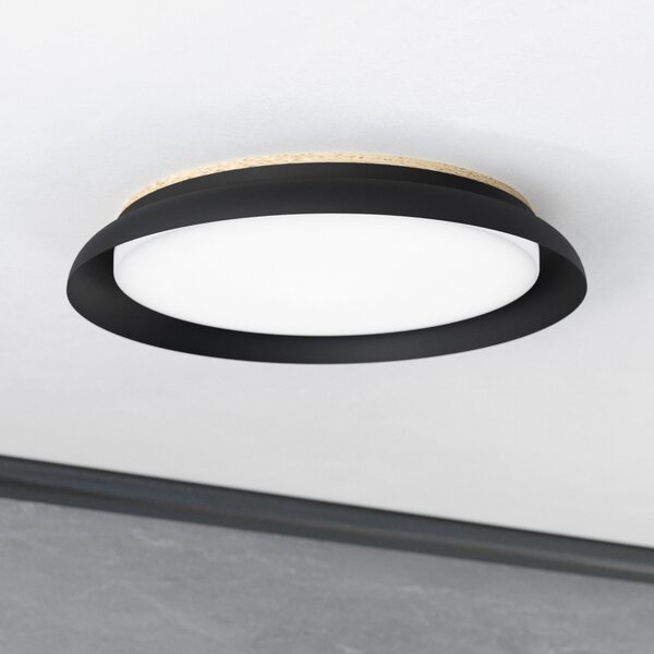 EGLO Penjamo plafonieră LED, Ø 46,5cm, negru, Negru, Camera de zi / sufragerie, Metal, Modern
