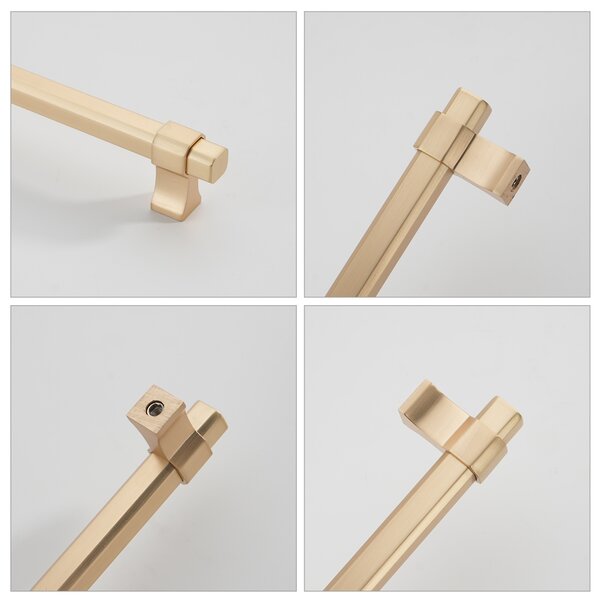 Maner metalic pentru mobilier, model Dava, distanta dintre gauri = 160 | 256 mm, finisaj auriu mat