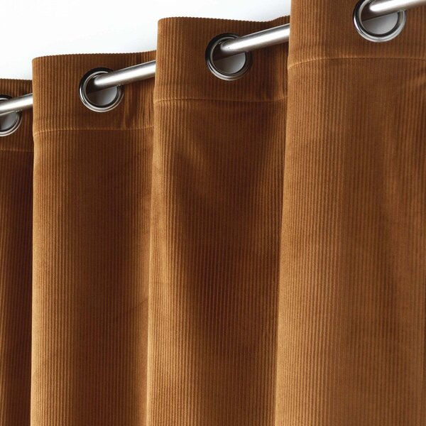 Draperie maro din catifea reiată 140x260 cm Casual – douceur d'intérieur