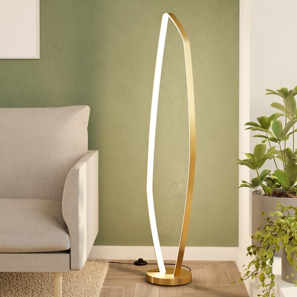 EGLO Vallerosa lampadar LED alamă, Auriu / Alamă, Camera de zi / sufragerie, Metal